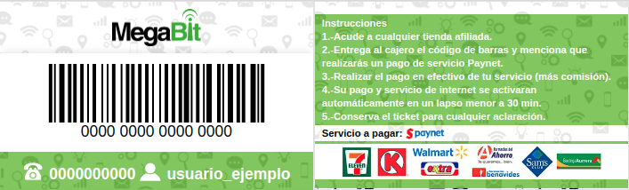 Tarjeta con código de barras